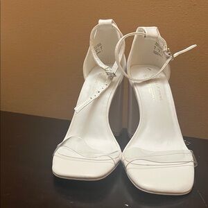 Jessica Simpson White Ankle Strap Heels